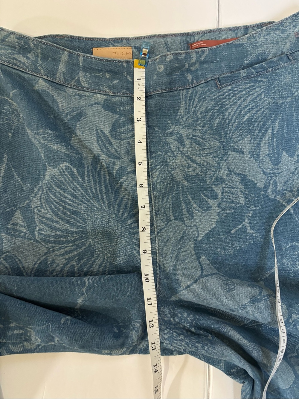 Pilcro by Anthropologie High Rise Wide Leg Floral Print Jeans Size 30 - Picture 8 of 12